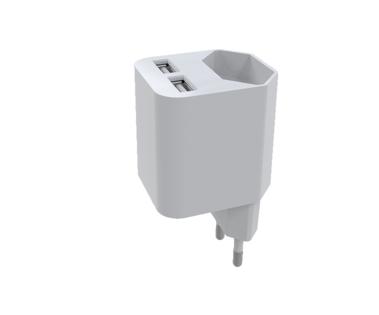 2 USB Wall charger with EU AC socket 2 USB Wall charger with EU AC socket
